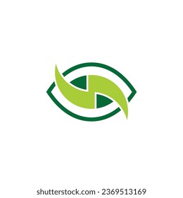 leaf herbal eye supplement symbol logo vector 