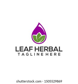 Leaf Herbar Natural Healthy Logo Template Vector