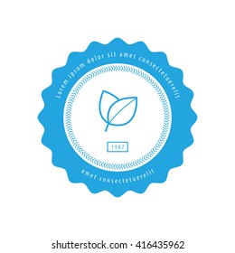 Leaf and Herbs Label blue