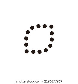 Leaf, hexagons geometric symbol simple logo vector