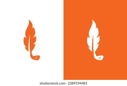 Leaf mit Hockeystick, Logo-Design-Symbol 
