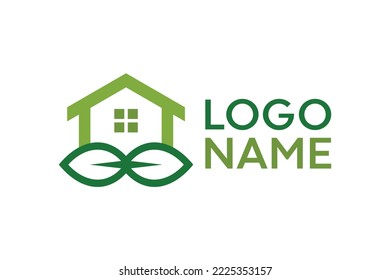 Leaf and home concept. Very suitable for symbol, logo, company nyame, brand name, personal name, icon and many more.