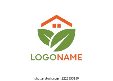 Leaf and home concept. Very suitable for symbol, logo, company nyame, brand name, personal name, icon and many more.