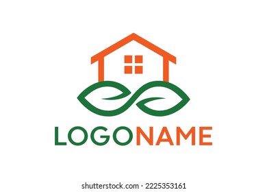 Leaf and home concept. Very suitable for symbol, logo, company nyame, brand name, personal name, icon and many more.