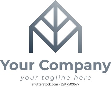 Leaf and Home Logo Design