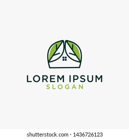 leaf and home logo designs