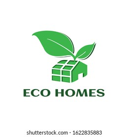 Leaf home logo. Ecology symbol
