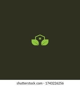Leaf Home logo icon template design in Vector illustration