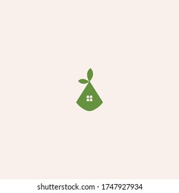 Leaf Home logo icon template design in Vector illustration