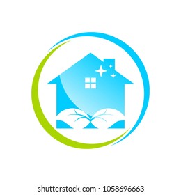 leaf home logo template