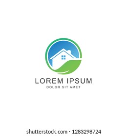 leaf home logo template
