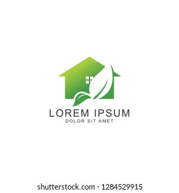 leaf home logo template