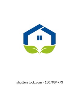 leaf home logo template