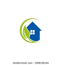 leaf home logo template