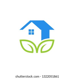 leaf home logo template