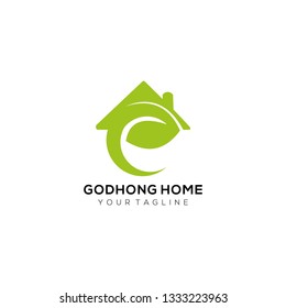 leaf home logo template