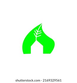  leaf home negative logo template