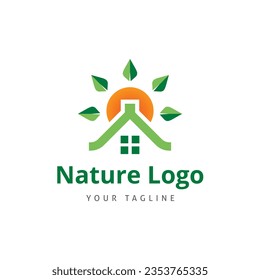 Vector de logotipo comercial de Leaf House, diseño de logotipos de identidad de marca, logotipo moderno, plantilla de ilustración de proyectores de logotipos