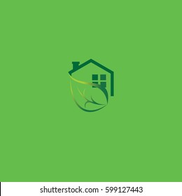 leaf house and home logo