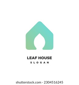 LEAF HOUSE icon logo vector design