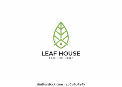 Leaf House Logo for Business Nature and Environment Real Estate Property Developer