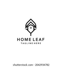 Leaf House Logo Design with Letter Y Arrow