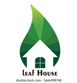 PLANTILLA DE DISEÑO DE LOGOTIPO DE LA CASA DE LA HOJA