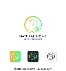 Logo-Design eines Blattes für Linie