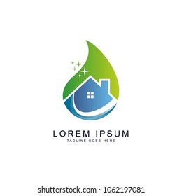 leaf house logo template