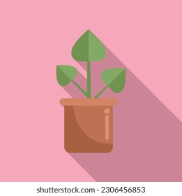 Leaf houseplant icon flat vector. Nature garden. Home indoor