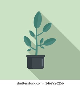 Leaf houseplant pot icon. Flat illustration of leaf houseplant pot vector icon for web design
