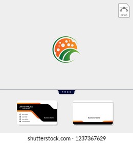leaf, human concept logo template vector illustration, free your business card design include