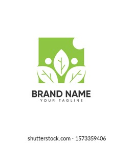 Leaf Human Logo Design For Healthy Company