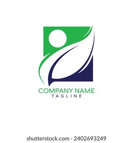 Leaf Human Logo Design For Healthy Company