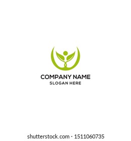 leaf human logo design. tree. vector