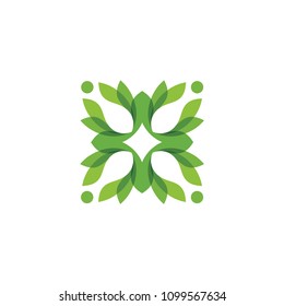 leaf human logo template