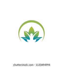 leaf human logo template
