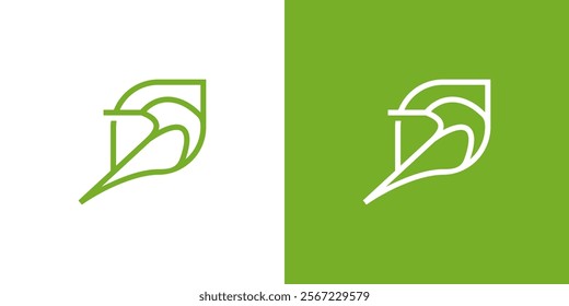 leaf and hummingbird logo,Eco bird logo design vector, Green bird with the leaves