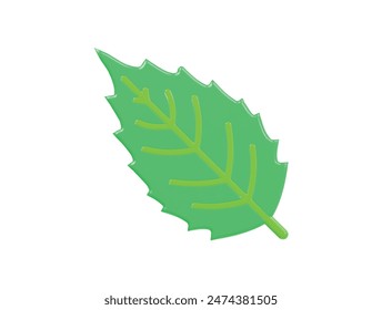 Leaf icon 3d render illustration