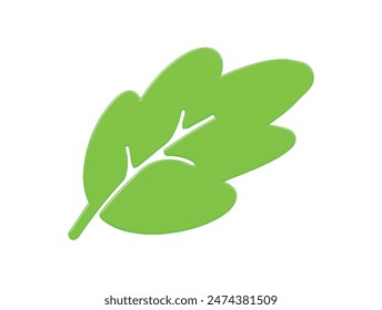 Leaf icon 3d render illustration
