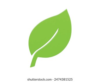 Icono de hoja Ilustración de renderizado 3d