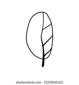 Leaf icon, abstract tree. Plant silhouette. Clipart. Isolated element.	 