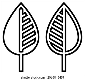Leaf Icon, Appendage Growing From The Stem Of A Plant, Organ Of A Vascular Plant Vector Art Illustration