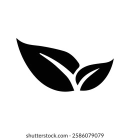 Leaf Icon. Black Leaves Vector Illustration. Green Plant Leaf Symbol. Organic Foods and Vegetables.