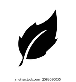 Leaf Icon. Black Leaves Vector Illustration. Green Plant Leaf Symbol. Organic Foods and Vegetables.