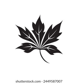 Leaf icon. Black Leaf icon on white background. Vector illustration