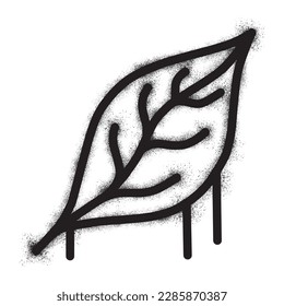 Leaf icon with black spray paint
