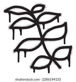  Icono de hoja con pintura negra