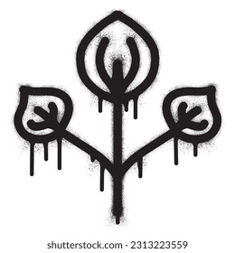 Leaf icon with black spray paint	
