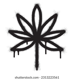 Leaf icon with black spray paint	
